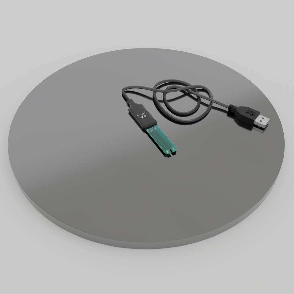 Felix Smart Temperature, Moisture, Water Level, EC, TDS Probe pictured from above.