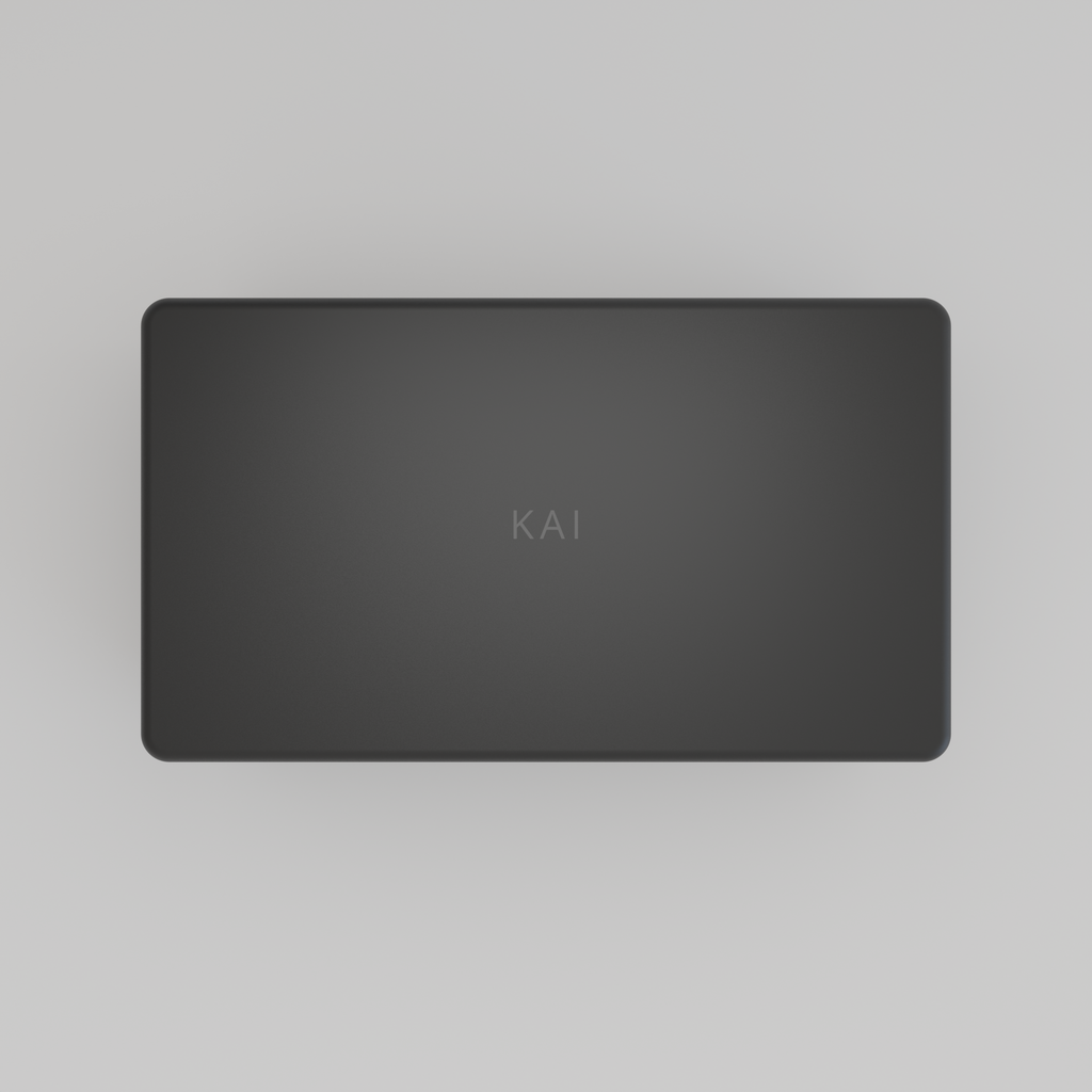 KAI AI Smart Controller pictured from the top, showing off KAI logo.