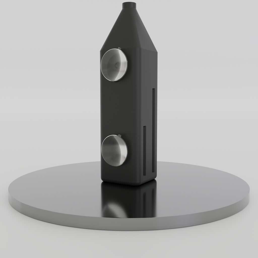 Felix Smart Submersible Probe Holder shown from the back, it has suction cups attached to it.