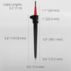 The measurements of the Felix Smart acidity (pH) Probe are shown. The height is 5.8" (147.8 mm), The width is 0.5" (12 mm), the cable length is 3.2' (1 m).